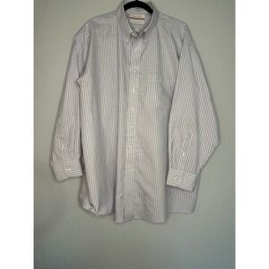 Gold‎ Label Striped Button Down Shirt Non Iron Cotton Pinpoint 17 1/2 33